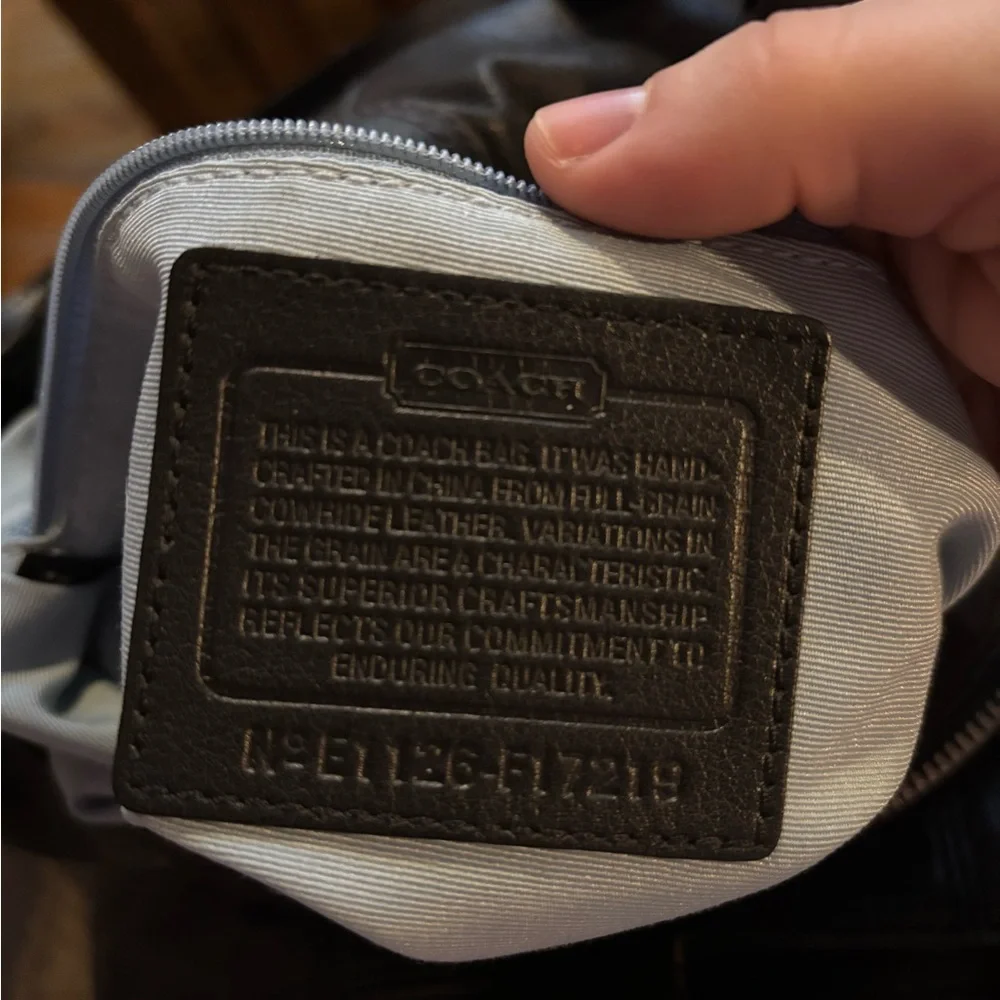 Coach Black Leather Hobo with Silver Hardware